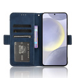 Cu clapetă pentru Samsung Galaxy S25 FE, Card Slot, albastru închis