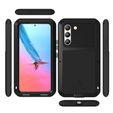 Love Mei Huse pentru Samsung Galaxy S22, armored with glass, negru