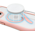 Husă pentru iPhone 13 / iPhone 14, pentru MagSafe, Cute Cat, roz + sticlă pentru ecran