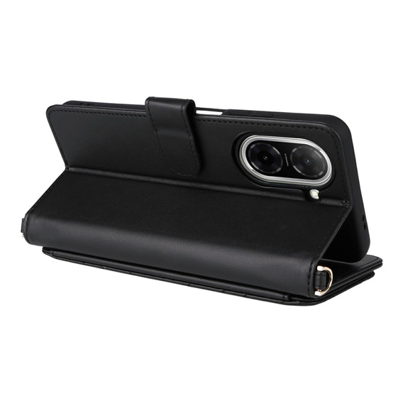 Carcasă cu clapetă pentru Xiaomi Redmi A5, Crossbody Leather Wallet, negru