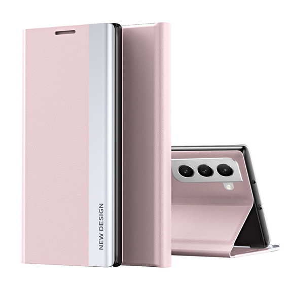 Cu clapetă pentru Samsung Galaxy S22 5G, Side Magnetic, roz