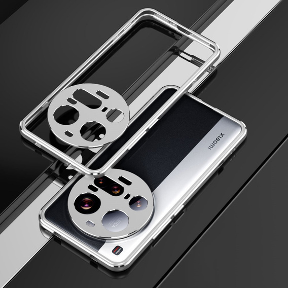 Husa pentru Xiaomi 15 Ultra, Armor Bumper, cu capac pentru obiectiv, de argint