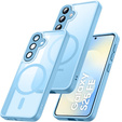 Husă Matt pentru iPhone 17, pentru MagSafe, albastru translucid