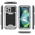 Husă pentru iPhone 13 Pro, R-JUST CamShield Slide, armată, de argint / negru