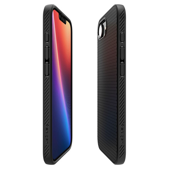 Carcasa Spigen pentru iPhone 16E, Liquid Air, negru + 9H Tempered Glass