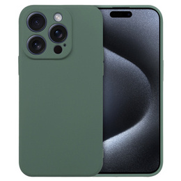 Husa pentru iPhone 15 Pro Max, Silicone Lite, verde închis