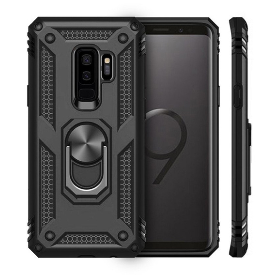 Husă blindată pentru Samsung Galaxy S9+ Plus, Nox Case Ring, negru