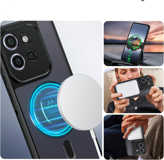 Husă pentru Motorola Edge 50 Neo / ThinkPhone 25, pentru MagSafe, ERBORD Matt Case, negru