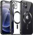 Husă pentru iPhone 12, Electro MagSafe, negru + Sticlă pentru ecran