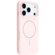 Husă din silicon pentru iPhone 17 Pro Max, pentru MagSafe, antișoc, roz