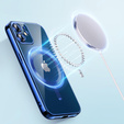 Husă pentru iPhone 12, Electro MagSafe, albastru + Sticlă pentru ecran