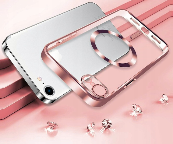 Husă pentru iPhone 7 / 8, Electro MagSafe, roz + Sticlă pentru ecran