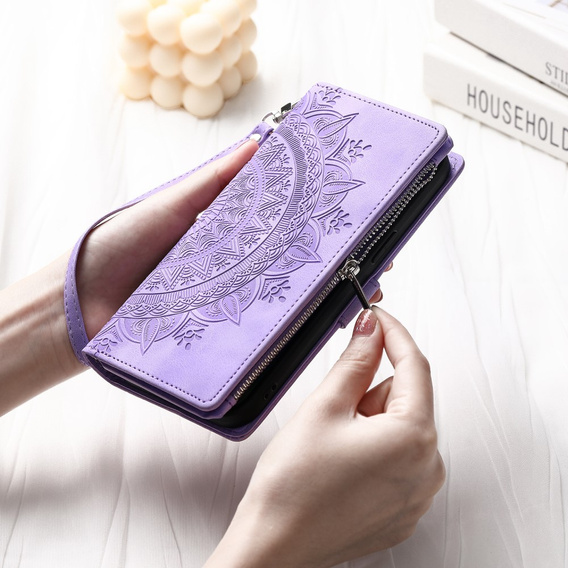 Cu clapetă pentru Xiaomi Redmi Note 13 Pro 4G / Xiaomi Redmi Note 14S / Xiaomi Poco M6 Pro 4G, Mandala, violet