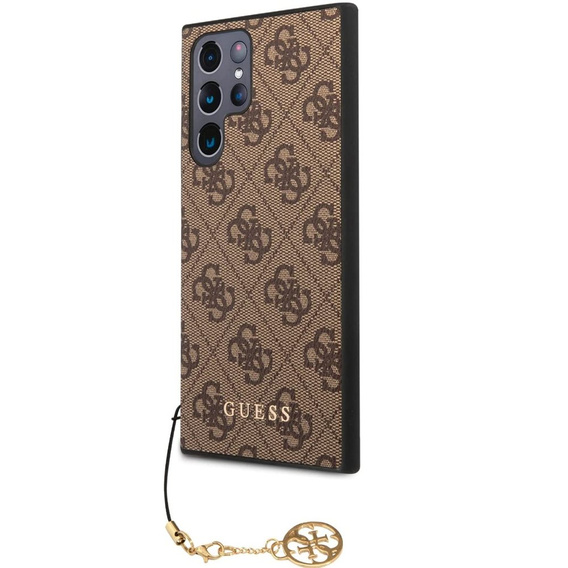 GUESS Huse pentru Samsung Galaxy S22 Ultra, 4G Charms Collection Hardcase, maro