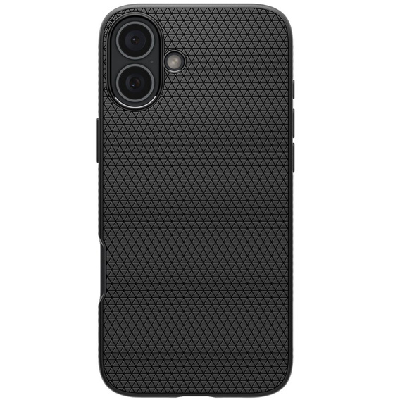 Carcasa Spigen pentru iPhone 16, Liquid Air, negru + 9H Tempered Glass