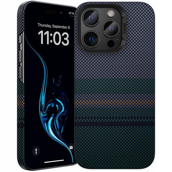 Husă BENKS Kevlar Magnetic Armor Air Aurora 600D SA65 pentru MagSafe pentru iPhone 16 Pro
