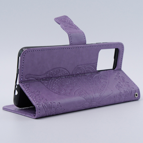 Cu clapetă pentru Motorola Moto G54 5G, Butterfly, violet