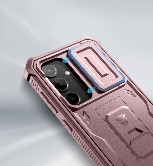 Husă blindată pentru Samsung Galaxy S24, Dexnor Full Body (Two Frames), roz