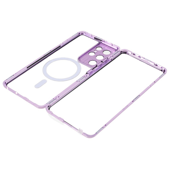 Carcasa Magnetic Dual Glass MagSafe pentru Samsung Galaxy S21 Ultra, violet