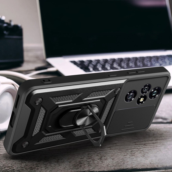 Husă blindată pentru Honor 200 Pro 5G, CamShield Slide, negru