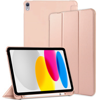 Carcasă pentru iPad 10.9 2022 10 Gen, Smart Pencil, cu suport pentru stylus, roz