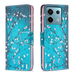 Cu clapetă pentru Xiaomi Redmi Note 13 Pro 5G, Wallet, Sakura albastru