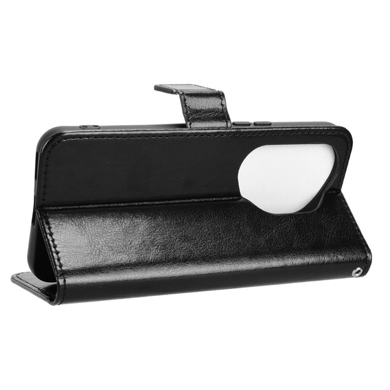 Cu clapetă pentru Honor 400 Pro 5G, Crazy Horse Wallet, negru