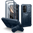 Husă blindată pentru Samsung Galaxy S25, Dexnor Full Body (Two Frames), albastru închis