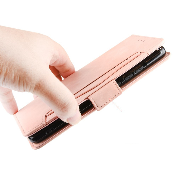 Cu clapetă pentru Samsung Galaxy A25 5G, Card Slot, roz