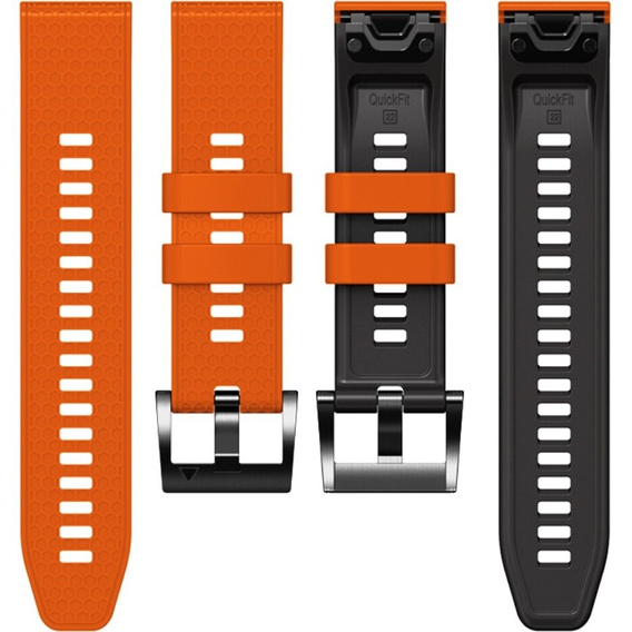 Curea de silicon pentru Garmin Fenix 7 / Forerunner 965 / 955 / 945 / 935, portocaliu /  negru