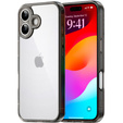 Husă pentru iPhone 17, cu capac pentru cameră, transparentă cu laturi negre