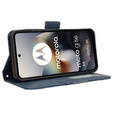 Cu clapetă pentru Motorola Moto G56 5G, Card Slot, albastru închis