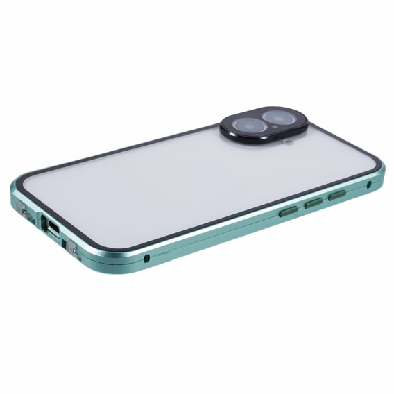 Husa pentru iPhone 16, Magnetic Dual Glass, verde