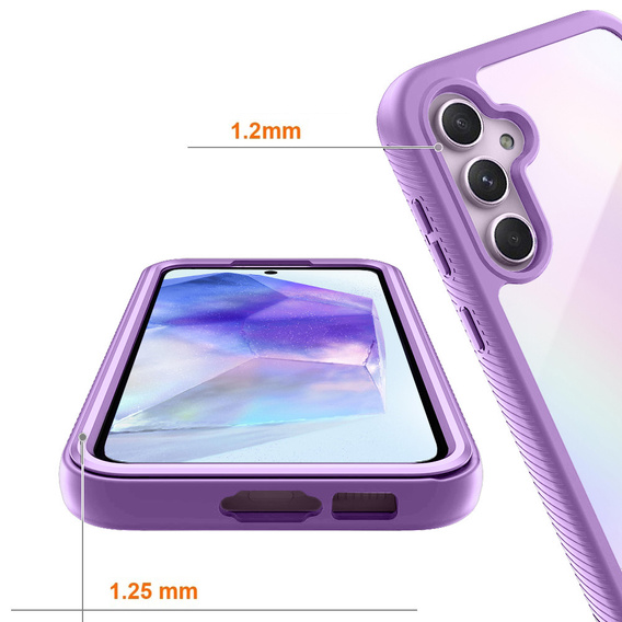 Carcasă pentru Samsung Galaxy A55 5G, Shockproof, cu folie, violet