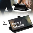 Carcasa flip pentru Samsung Galaxy S25 Ultra, QIALINO Leather Wallet, negru