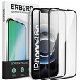 2x sticlă ceramică ERBORD Hybrid Glass pentru iPhone 16E / 14 / 13 / 13 Pro