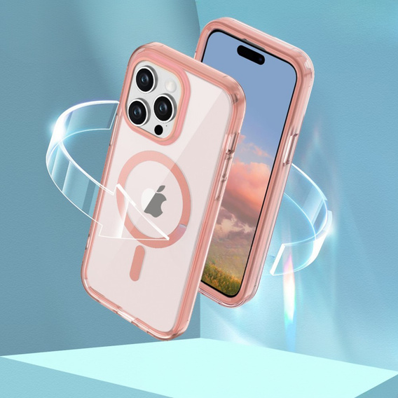 Carcasă pentru iPhone 16 Pro, Shockproof Hybrid, cu folie pentru ecran, pentru MagSafe, roz