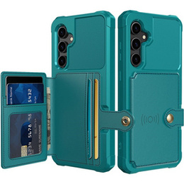Husa pentru Samsung Galaxy S23 FE, Card Holder Kickstand, verde