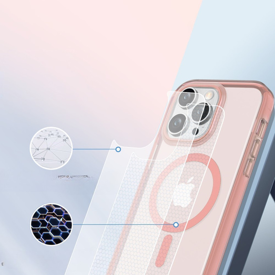 Carcasă pentru iPhone 16 Pro Max, Shockproof Hybrid, cu folie pentru ecran, pentru MagSafe, roz