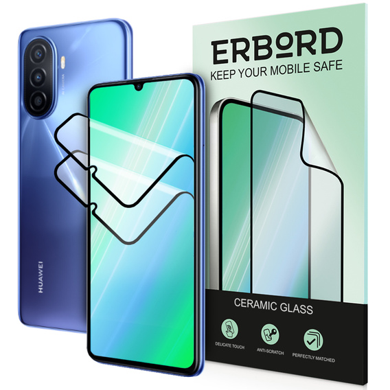 2x sticlă ceramică ERBORD Hybrid Glass pentru Huawei Nova Y70