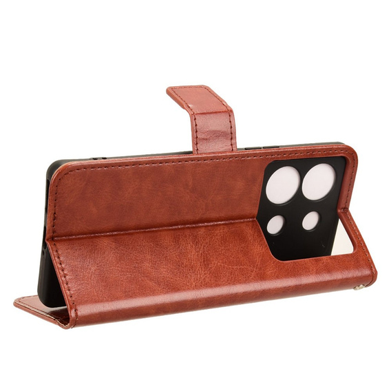 Cu clapetă pentru Infinix Zero 30 5G, Crazy Horse Wallet, maro