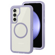 Carcasă cu ramă pentru Samsung Galaxy S23 FE, pentru MagSafe, transparent / violet