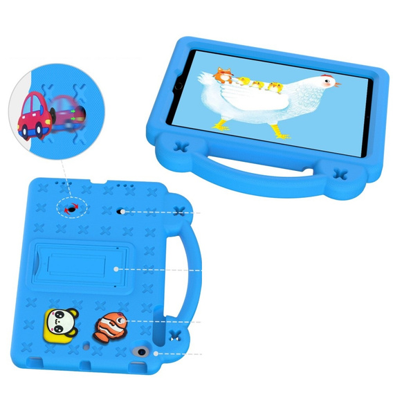 Husă pentru copii pentru iPad mini 7.9" 2019/2015/2014/2013/2012 (5/4/3/2/1 gen.), Cute Patterns, cu suport, albastru