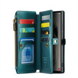 Husă CASEME pentru Samsung Galaxy S25 Ultra, RFID Leather Wallet, cu curea de umăr, verde
