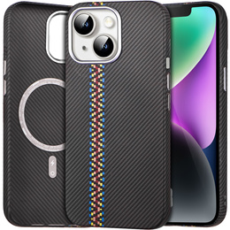 Carcasa pentru iPhone 14, Carbon Fiber MagSafe, negru