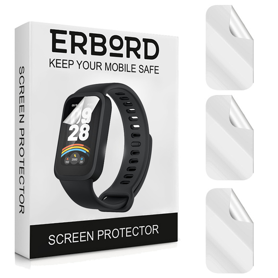 3x ERBORD Hydrogel Foil pentru Xiaomi Smart Band 9 Active
