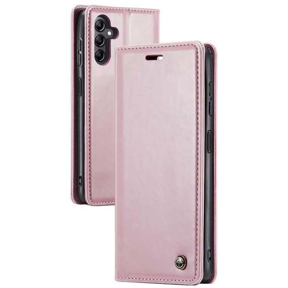 Carcasă flip CASEME pentru Samsung Galaxy A14 5G, Waxy Textured, roz