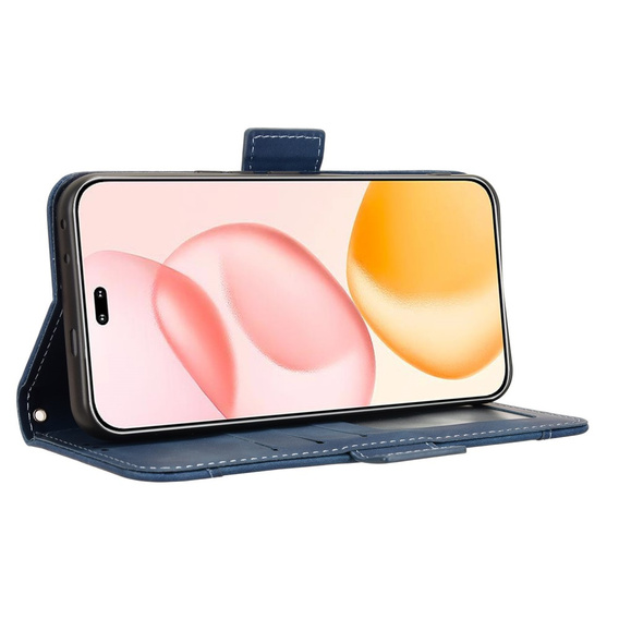 Cu clapetă pentru Honor 400 Pro 5G, Card Slot, albastru închis