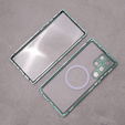Carcasa Magnetic Dual Glass MagSafe pentru Samsung Galaxy S22 Ultra, verde