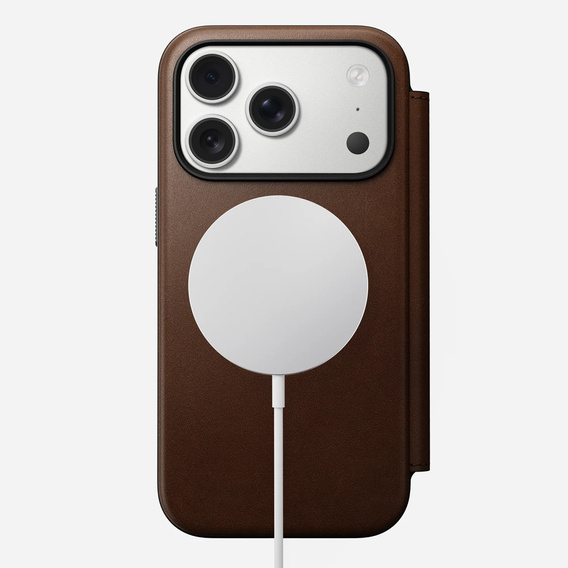 Carcasă Nomad pentru iPhone 17 Pro, Modern Leather Folio, maro